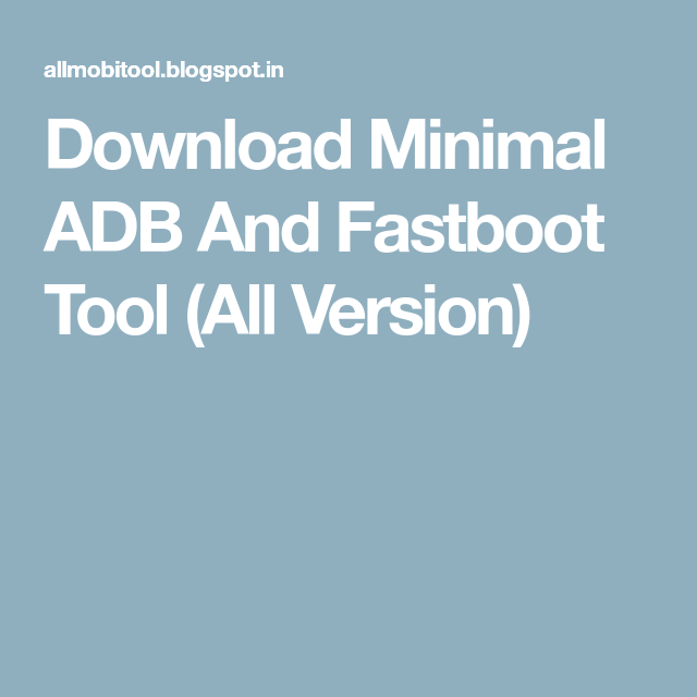 Minimal Adb And Fastboot Download Mac